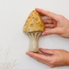 Kim Wallace Ceramic Wall Hanging - Mushroom Medium, Vintage Red