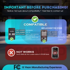 39165R GBWCSL2-BX Series II Wall Console for Genie Garage Door Opener(1Pack) 3-Year-Warranty