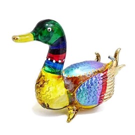 Miniature Duck Hand Blown Clear Glass Art Duck Figurine Animals Collection Glass Blown FBM