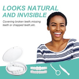 YAFIYGI 2 Pairs Snap on Dentures for Women & Men, Comfortable & Confident Smile, Snap in Teeth for Missing Teeth