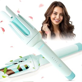 Auto Hair Curler, which is an automatic curling iron equipped with 4 different temperature settings and 3 timer options. It has the function of automatic shut-off and is designed to be anti-scald and anti-tangle. wavytalk negative ion - Colour: green