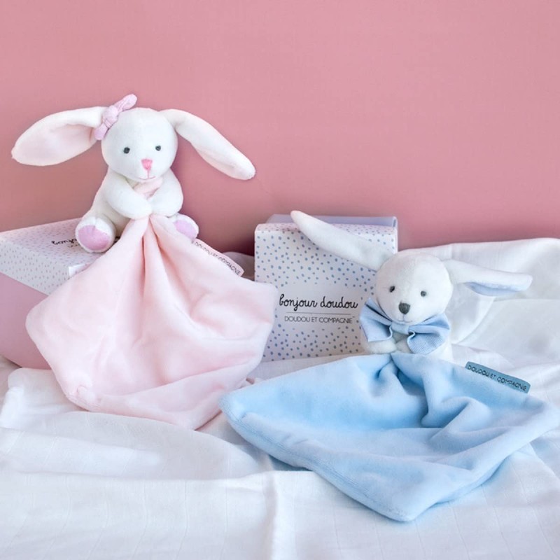 Doudou et Compagnie Rabbit Box Flower Pink Soft Toy