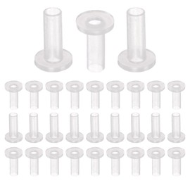 QUARKZMAN 24 Pieces Flange Sockets Plastic Bushings ID 4 mm x OD 5 mm x Length 15 mm Nylon Bushings, White