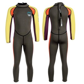 Kids Wetsuit Full Suits 2.5mm Neoprene Swimsuit UV Protection Keep Warm Long Sleeve Wetsuits for Swimming Diving Scuba XL Size 18816GRAY-XL