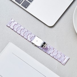 BINLUN Resin Watch Straps 12 14 16 18 20 22 mm for Women Replacement Watch Band 14 Colors Quick Release Wrist Strap Smart Watch Bracelets, Pearl White,18mm