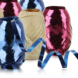 com-four® 30-Piece Packaging Decoration Set - Gift Ribbons and Gift Tags for Packaging and Decorating - Decorative Curling Ribbons and Tags for Labelling