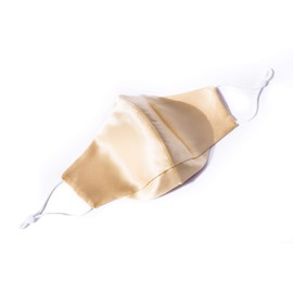 HABAC STUDIO - 100% Mulberry Silk Face Masks Reusable Black Face Masks Washable UK Face Covering for Women Mens Face Masks Silk Mask Nose Wire Adjustable Unisex Wedding Special Occasion. (Gold)