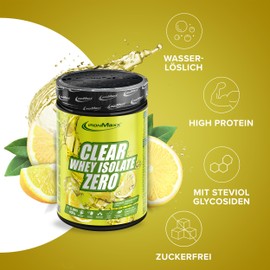 IronMaxx IronMaxx Clear Whey Isolate Zero - Lemon Ice Tea 400g Dose | Klarer Molkenprotein-Isolat ohne Zucker | Laktosefreies Clear Protein | Protein Limonade mit fruchtig-erfrischendem Geschmack