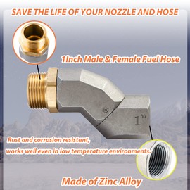 (1" NPT, 2PCS) Fuel Hose Swivel 360 Rotating Connector for Fuel Transfer Pump Fuel Nozzle Multi Plane Fuel Plane Swivel