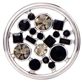 Morella Women's Necklace Gold 70 cm Stainless Steel and Zirconia Pendant with Coin 33 mm in Jewellery Bag, Metal, Cubic Zirconia