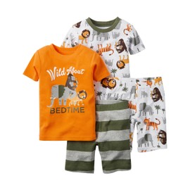 Carter's Toddler Boys-4-Piece Snug Fit Cotton PJs, Orange, 2T