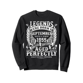 70 Year Old Birthday Gifts For Men September 1955 Birthday Sweatshirt
