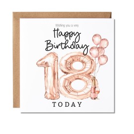 Maise & Rose 18th Birthday Card For Her | Pink 18th Birthday Card | Girls 18th Birthday Card | 18th Birthday Card For Friend | P194
