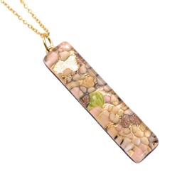 Handmade Murano Glass Pendant, Murano Glass Jewellery from Venice Italy, Millefiori Flower Pieces on Gold Leaf, 4cm x 1cm (Lisa)