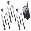 FOXDOOR Cutlery Set, Chopsticks, Spoon, Fork, Storage Case, Dining Table,