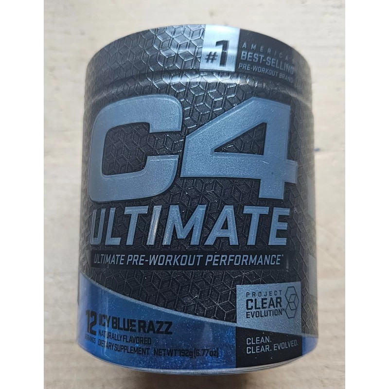 CELLUCOR C4 Ultimate ICY BLUE RAZZ Pre-Workout 12 Servings 05/2025