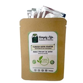 Turkish Kefir Starter Dehydrated & Powdered Milk Kefir Active Probiotic Cultures Starter - No Maintenance - Powder (6 Pack)