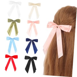 DECHOUS 8 Pcs Bow Hair Clips Alligator Clips for Women and Non Slip Grip Variety of Colors Durable Hair Barrettes for Daily Wear