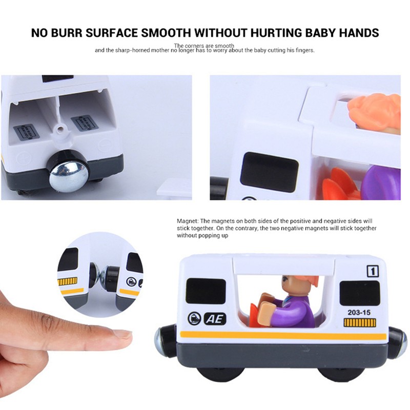 Remote Control Electric Train Toy Compatible with Wooden Track Car