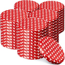 KADAX Screw Lid fi66 mm, Replacement Lid Set Made of Metal, Preserving Lids Suitable for 200 ml and 315 ml Jars, Twist-Off Lid with 4 Locking Teeth, Lid (Pack of 50, Heart)