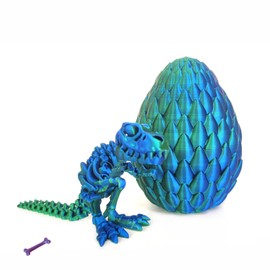 3D Printed Dragon with Egg Dinosaur Toys for Boys and Girls Dragon Egg Fidget Toy Flexible Joints Dragon