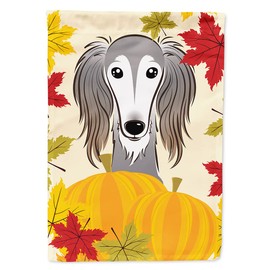 Caroline's Treasures BB2035CHF Saluki Thanksgiving House Flag Large Porch Sleeve Pole Decorative Outside Yard Banner Artwork Wall Hanging, Polyester, House Size, Multicolor