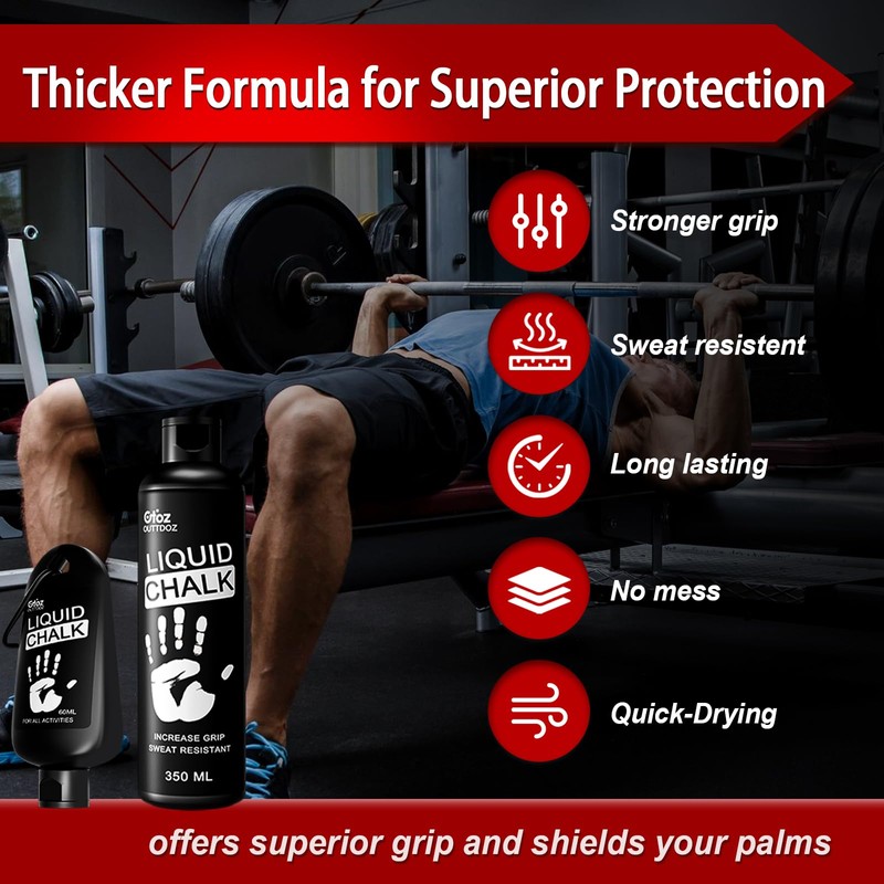 OUTTDOZ Superior Grip Liquid Chalk Mess-Free Gym Chalk for Weightlifting,