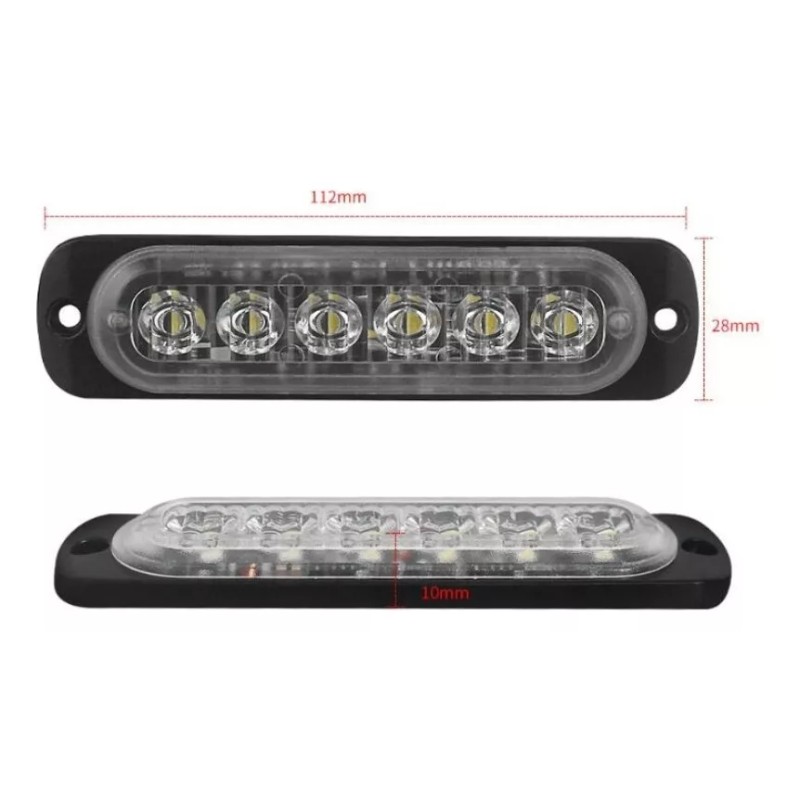 Eurotruck Mexico Lateral Led Barra Estrobo Escolta Patrulla 16 Funciones