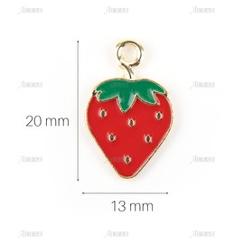 AUEAR, 30 Pack Strawberry Enamel Charms Pendant for DIY Jewelry Making Craft Findings