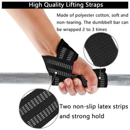 LINSTER Lifting Straps Strength Training, 61 cm Length Professional Fitness Lifting Straps (5 mm Padded) with Non-Slip Latex Strips, Lifting Straps for Strength Training, Weightlifting for Women Men