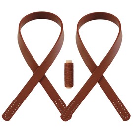 Niaciswe Bag Handles Leather Pack of 2 Bag Handle for Bags Leather Bag Handle Leather Strap for Bags Bag Handle Leather Removable PU Bag Strap with Sewing Thread Brown