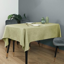 WAITER TREE Rectangle Tablecloth Wrinkle Resistant Waterproof Linen Textured Table Cloth for Dining Parties Kitchen Wedding Use (Sage green, 140 x 240cm)