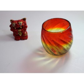 New Instagenic Churaumi Frothing Glass (Large) Red & Yellow
