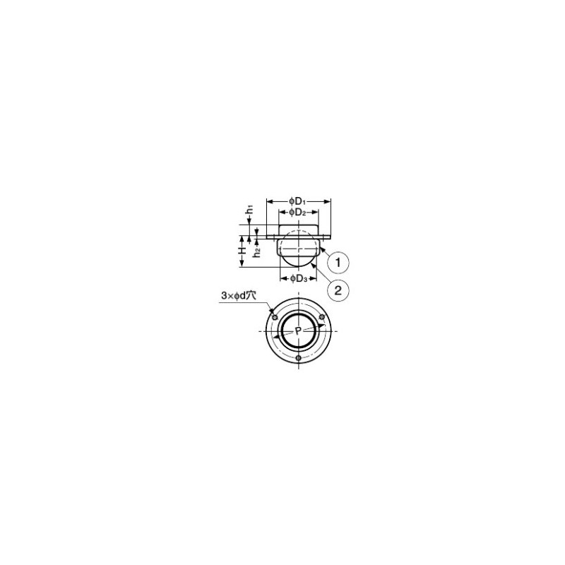 Sugatsune Industry BM-32 Face Ball Caster BM-32
