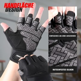 WTACTFUL Fitness Gloves for Men and Women, Black Training Gloves for Gym Workout, Strength Training, Bodybuilding, Weight Sports & Crossfit Training M