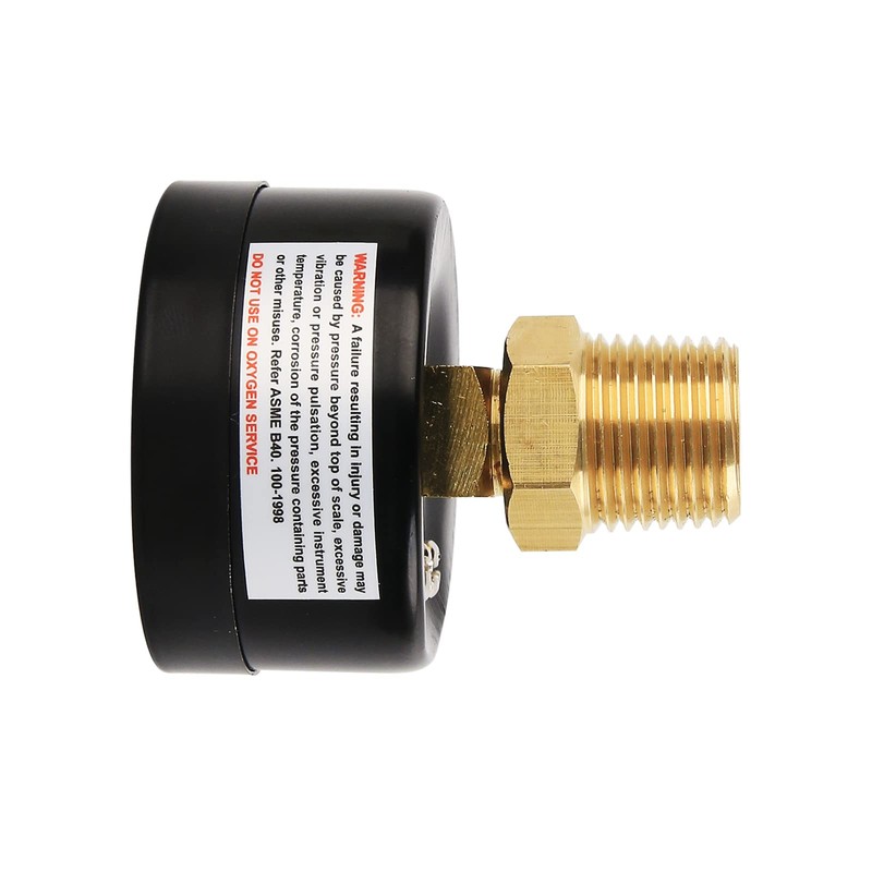 Measureman 2" Well Pump Pressure Gauge, 0-200psi/bar, 1/4" NPT Male