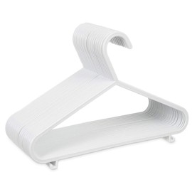 LIVIVO Set of Plastic Children’s Hangers Set for Kids, Toddlers and Nursery Storage with Strap Hooks - Pack of 40 - White