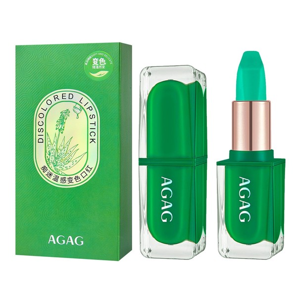 Farbwechselnder Lippenstift mit Aloe Vera,Magischer Temperatur Farbwechsel Aloe Vera Lippenstift,Lang