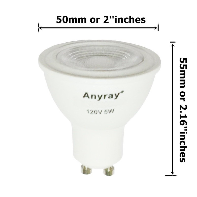 Anyray 1-LED Bulb 5W Replacement for GU10 120v 35W MR-16