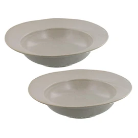 Tableware East Coline Soup Plates Set of 2 Soup Plates Bowls Salad Bowls Pasta Plates Deep Plates (Beige)