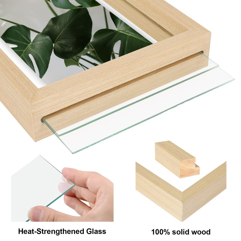 Egofine 11x14 Floating Frames Set of 2, Double Plexiglass Picture