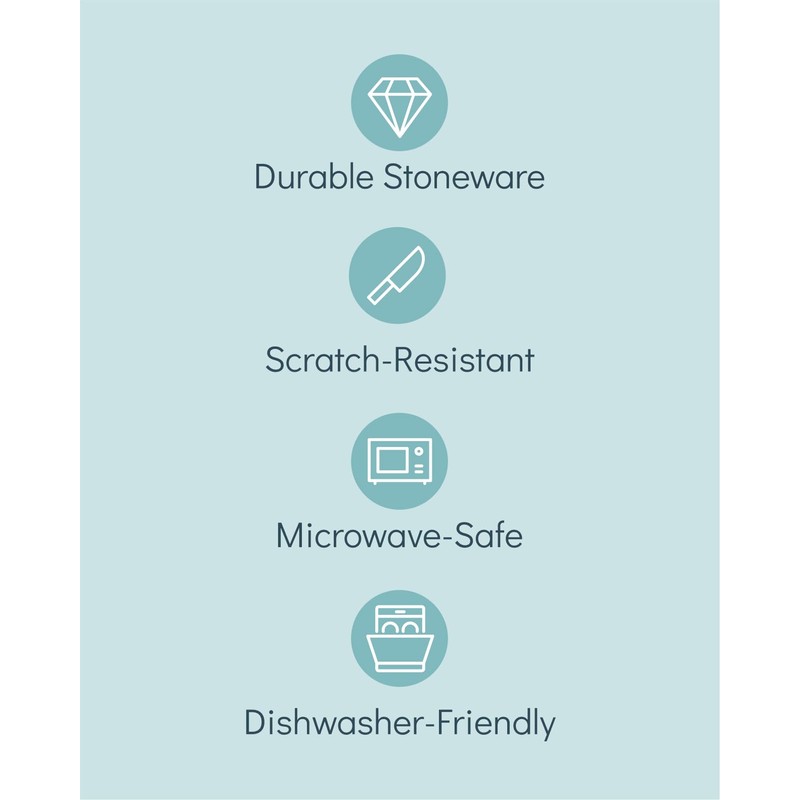 Stoneware dinnerware set 4 persons 16 pcs – Modern style