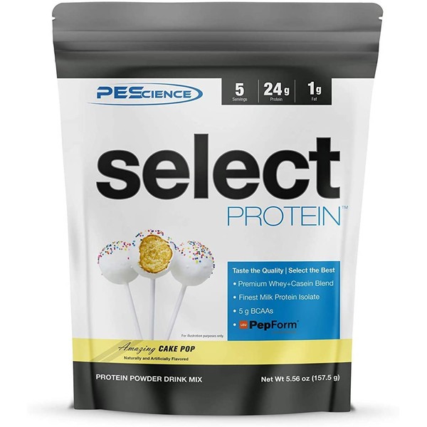 PEScience Select Low Carb Protein Powder, Cake Pop, 5 Serving, Keto Friendly and Gluten Free