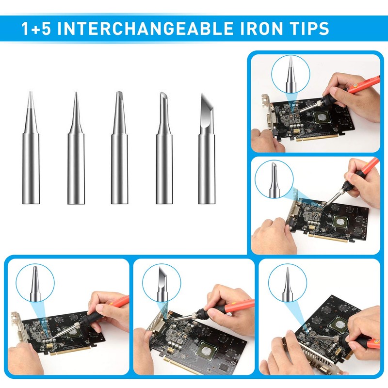 Soldering Iron Kit, 60W Upgraded Soldering Kits Adjustable Temperature Welding