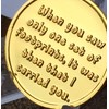 Foot Prints in The Sand Gold Tone Medallion Spiritual Chip