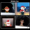 Iprokiu Cute Christmas Santa Claus Peeking Car Sticker Reindeer Snowman