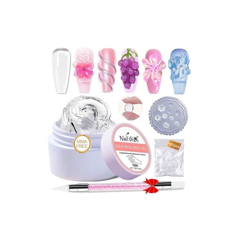 Nailgil Solid Builder Gel for Nail Polish, Solid Nail Glue