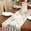 ARKENY Easter Table Runner 13x48 Inches, Bunny Rabbit Hello Peeps