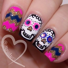 Chevron (Skinny and Medium Variety) Zig Zag Nail Vinyls By Twinkled T - 1 Sheet of 100 Zig Zags