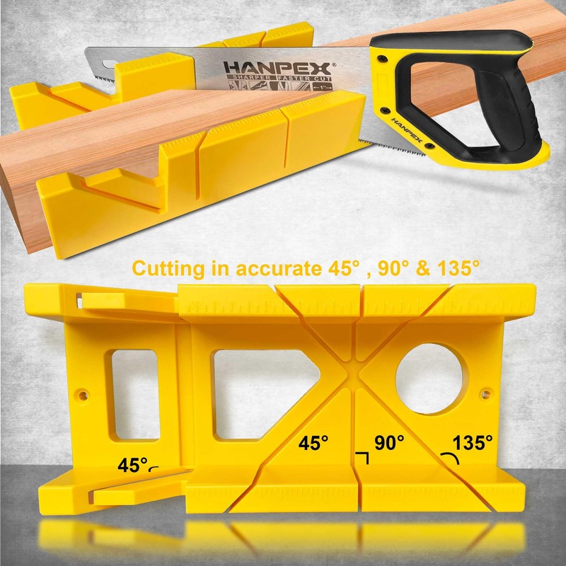 Hanpex 12 Inch Heavy Duty Mitre Box Cuts both 45